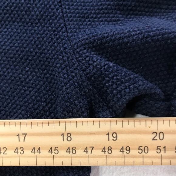 Peter Werth No 1 London cotton navy blue short sleeve open knit waffle polo L - Picture 6 of 10